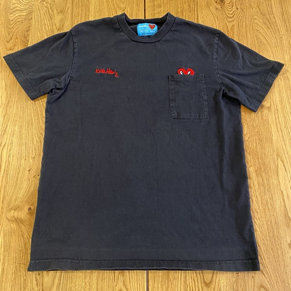Keith Haring‎ X Shoe Palace Embroidery T-shirt Black Medium Double Sided